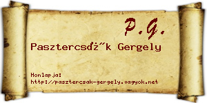 Pasztercsák Gergely névjegykártya